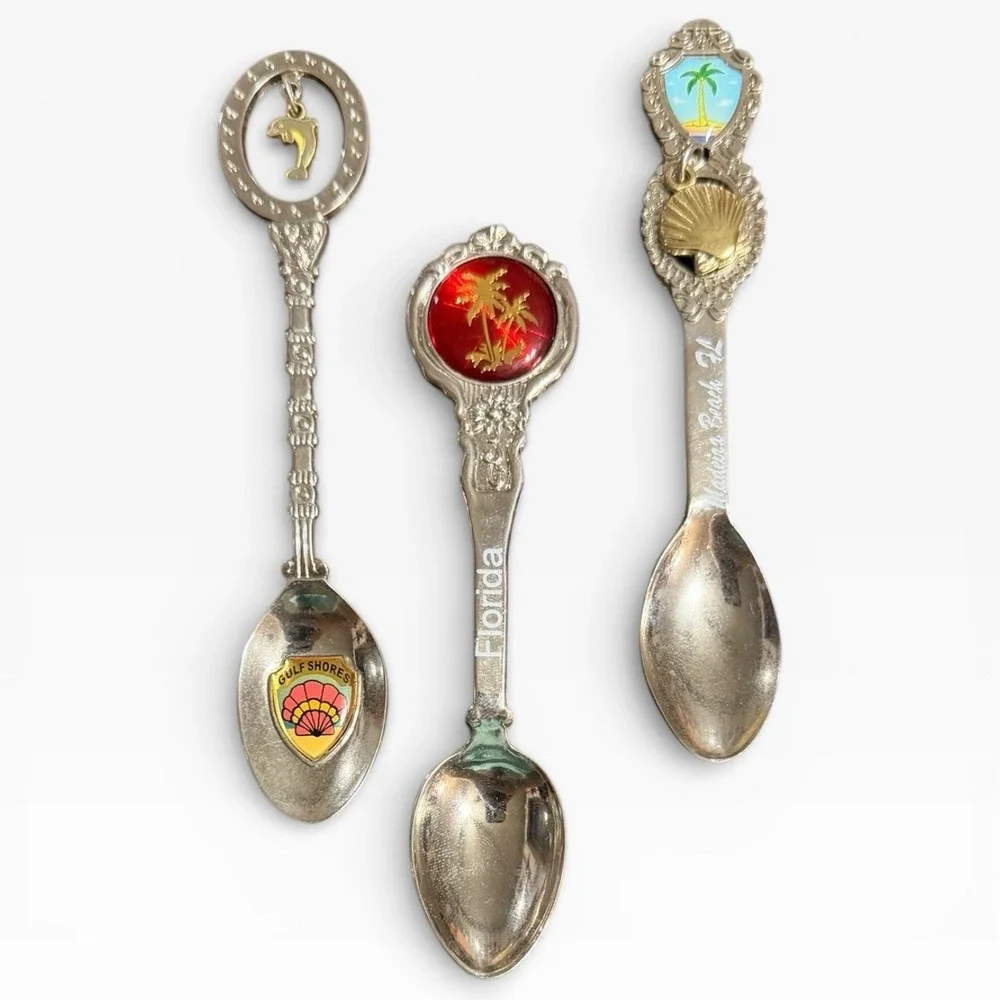 Lot‎ of (3) Antique Florida State Souvenir Spoons
